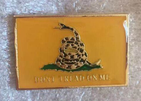 Gadsden Live Rattlesnake Rectangle Lapel Pin