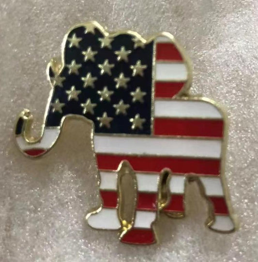 USA Elephant Republican Party Lapel Pin Large GOP