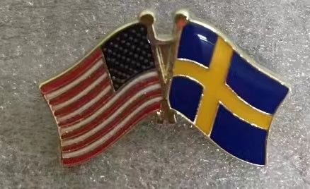 USA & Sweden Friendship Lapel Pin