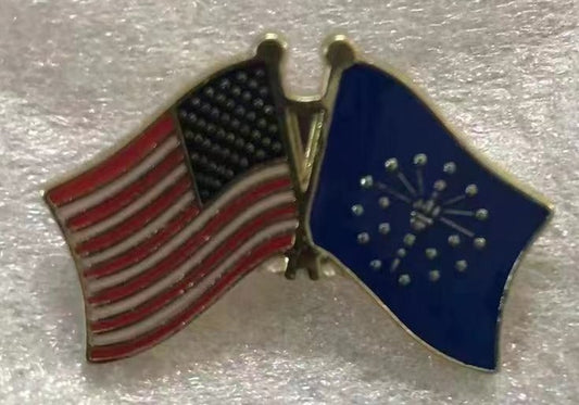 USA & Indiana Friendship Lapel Pin