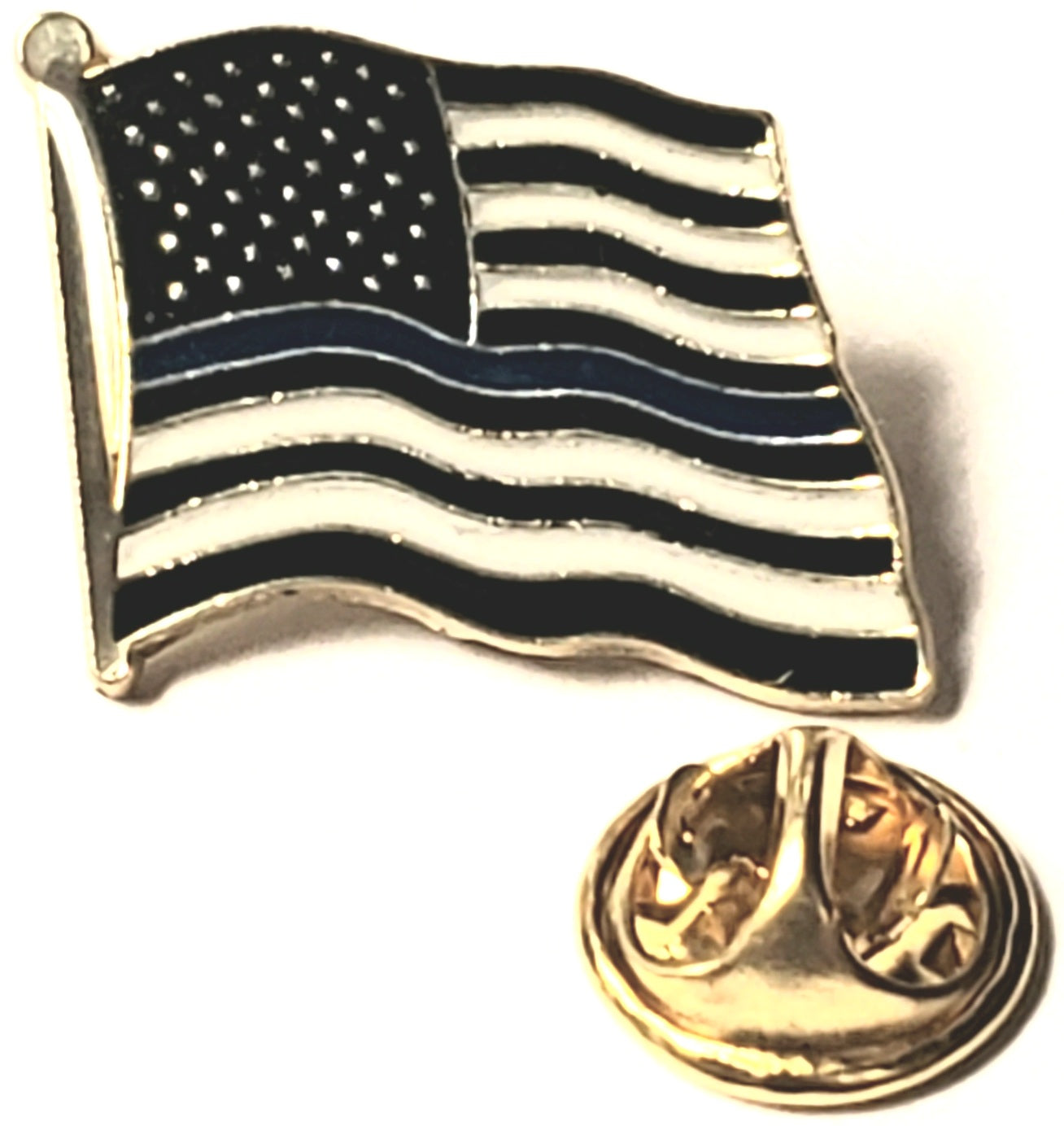 US Police Memorial Wavy Short Lapel Pin