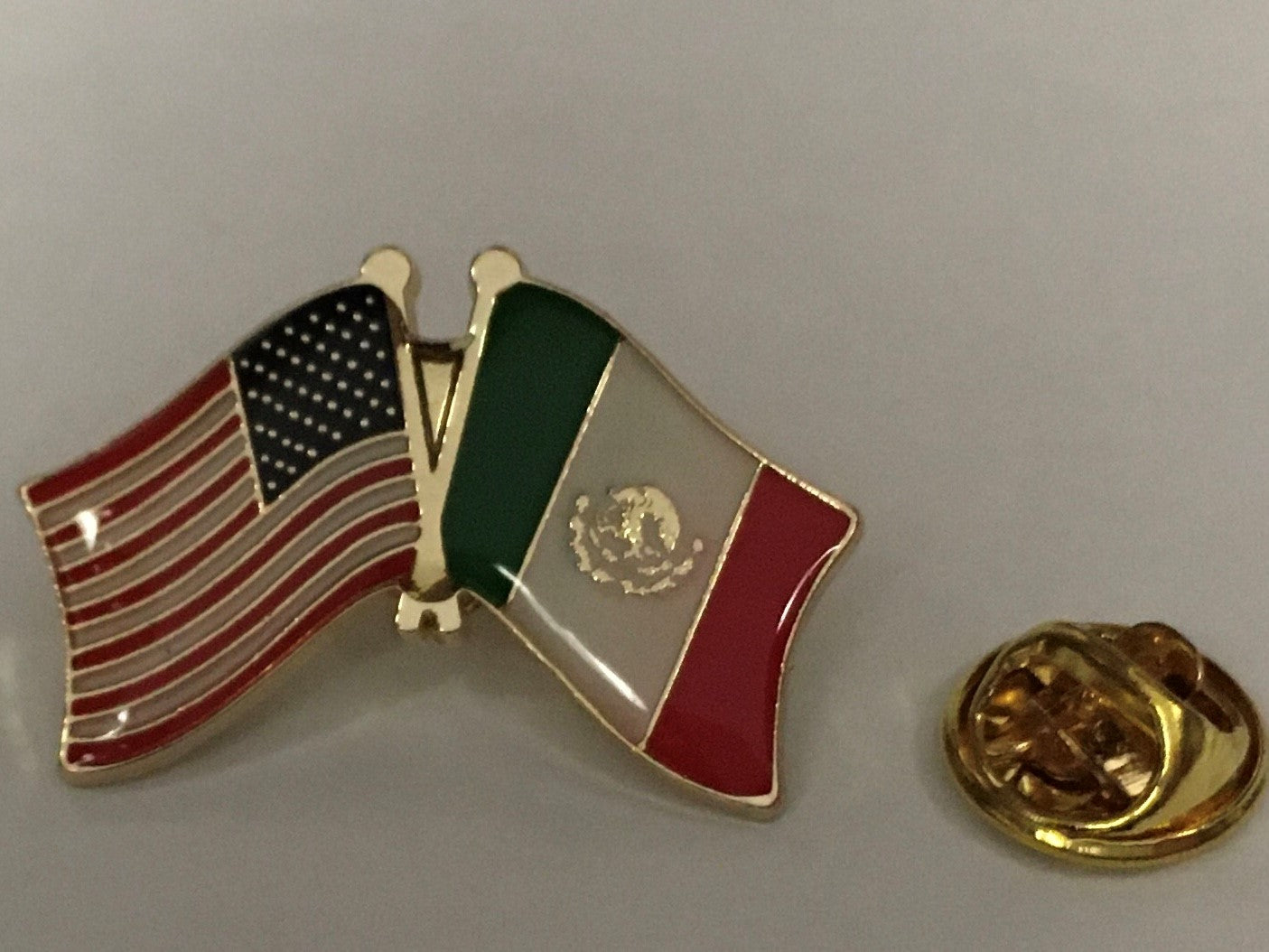 USA Mexico Friendship Flag Lapel Pin Mexican American