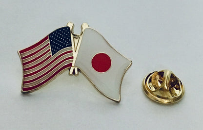 USA Japan Friendship Flag Lapel Pin Japanese American