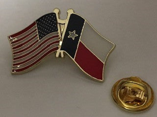 USA Texas Friendship Flag Lapel Pin American TX