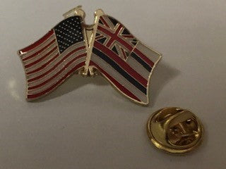 USA Hawaii Friendship Flag Lapel Pin Hawaiian American