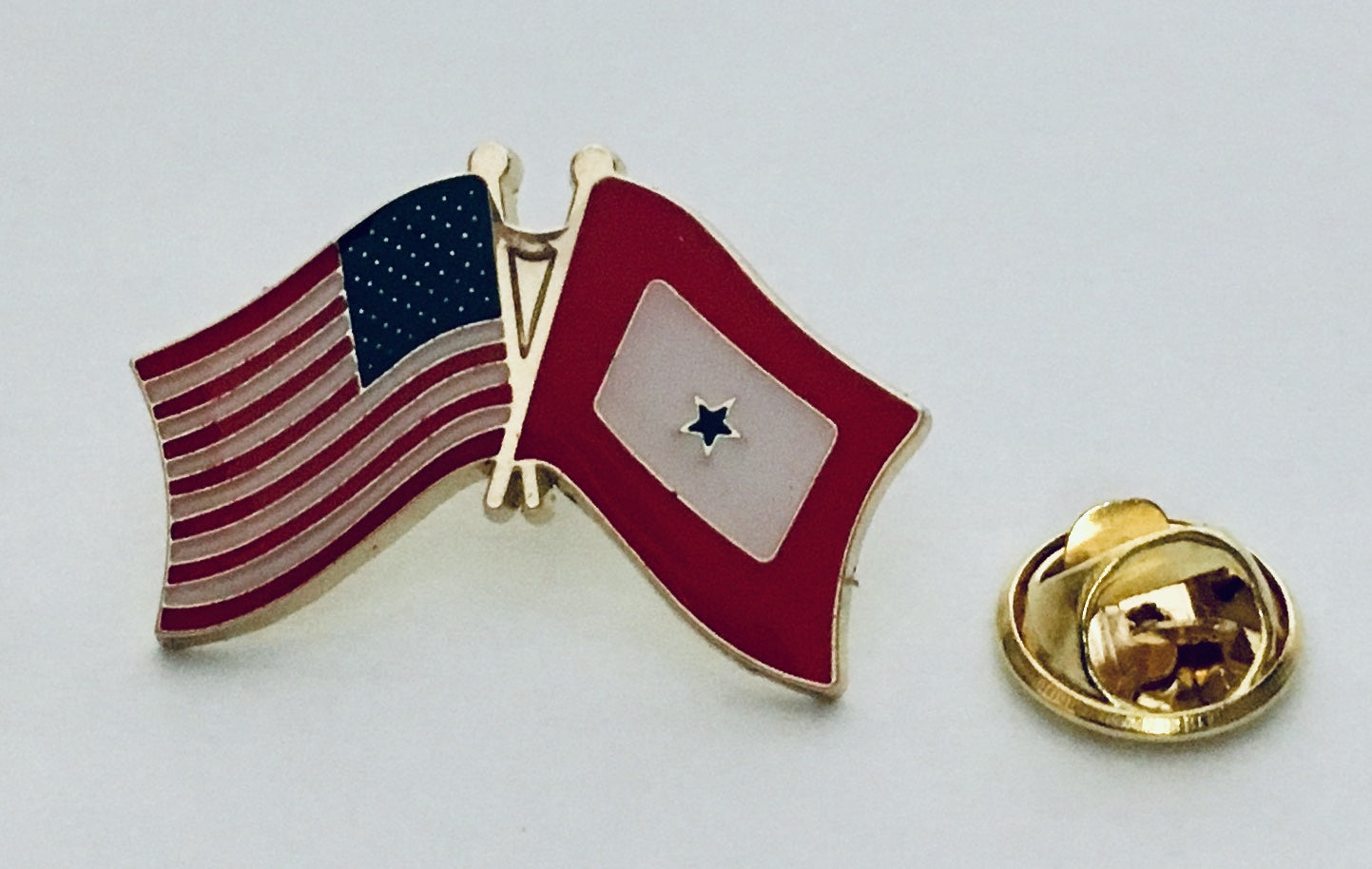USA Service Star Friendship Flag Lapel Pin American Military