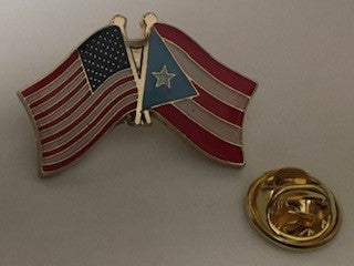 USA Puerto Rico Light Blue Friendship Flag Lapel Pin American Puerto Rican