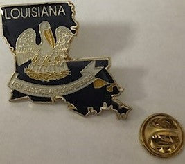 Louisiana State Map Lapel Pin