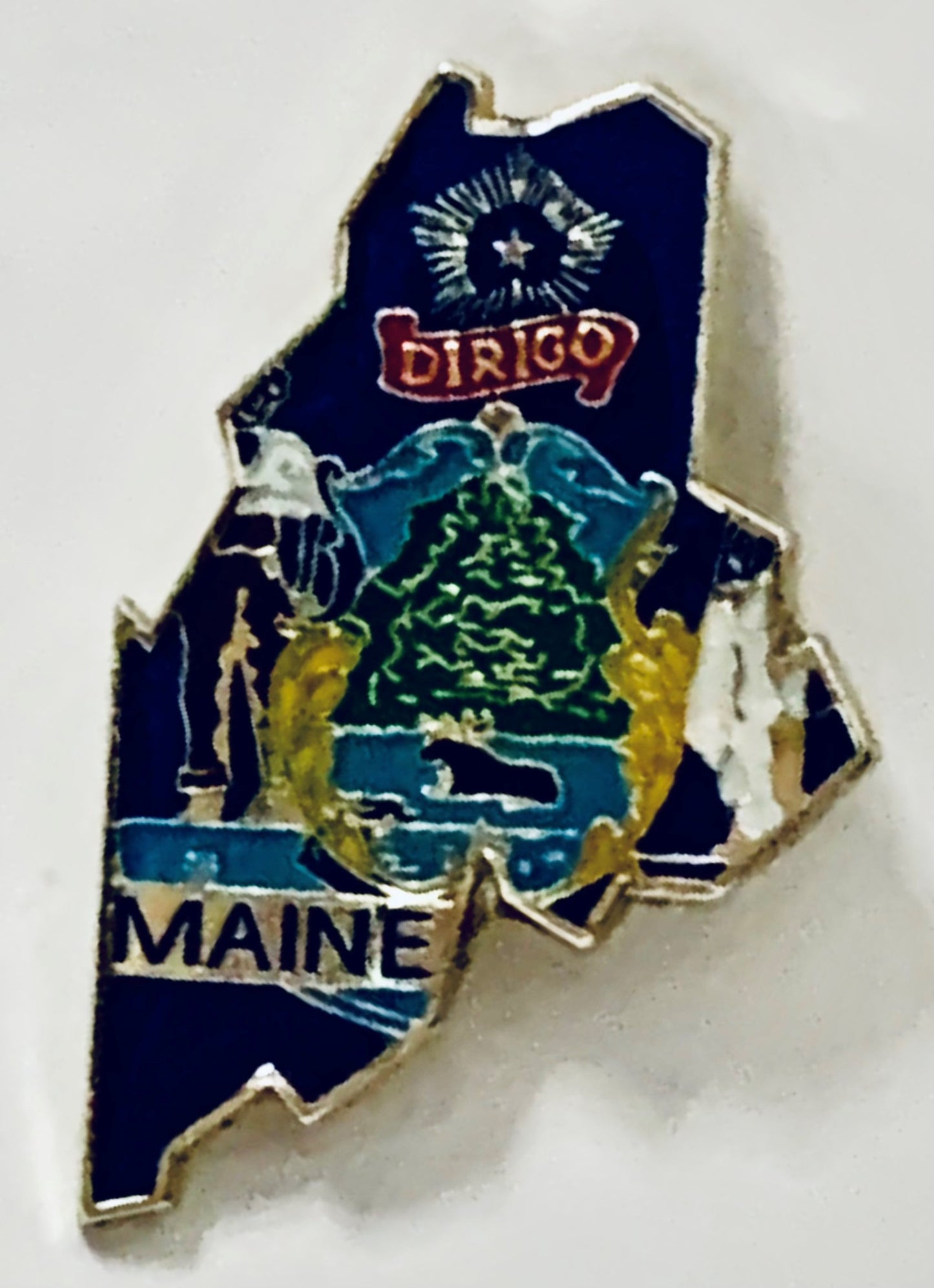 Maine State Map Lapel Pin