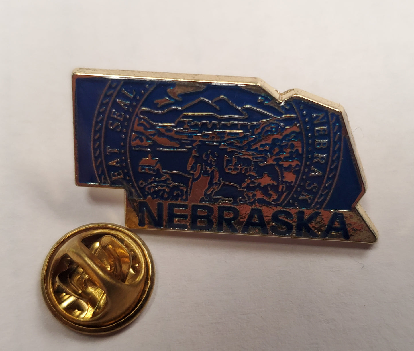 Nebraska State Map Lapel Pin