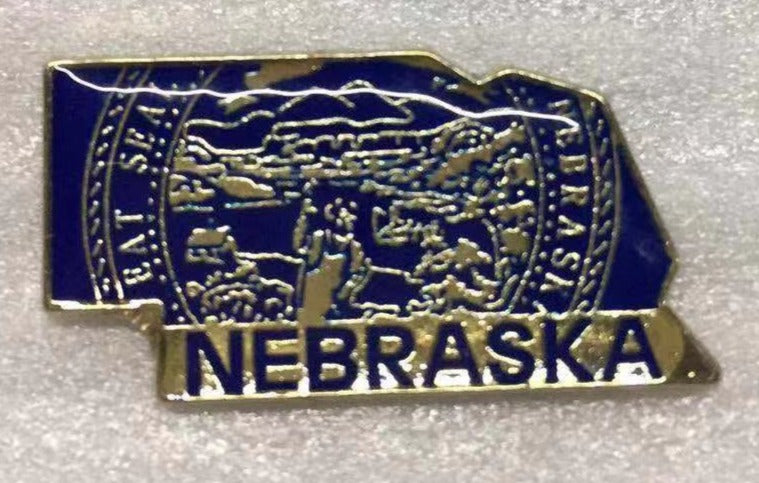 Nebraska State Map Lapel Pin