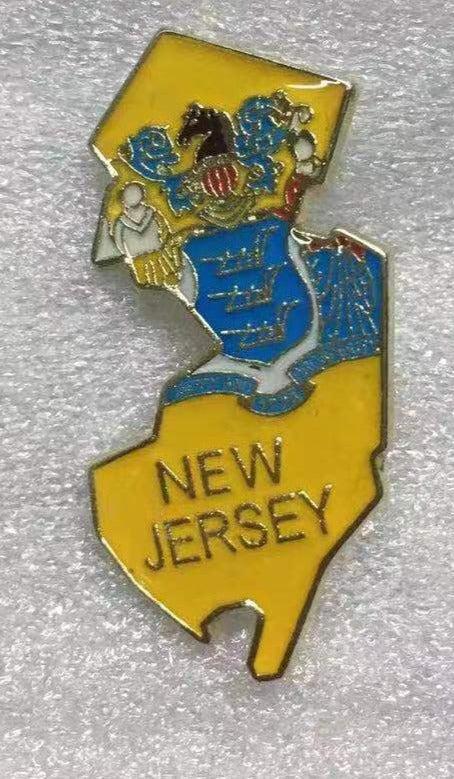 New Jersey State Map Lapel Pin