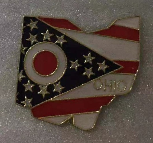 Ohio State Map Lapel Pin