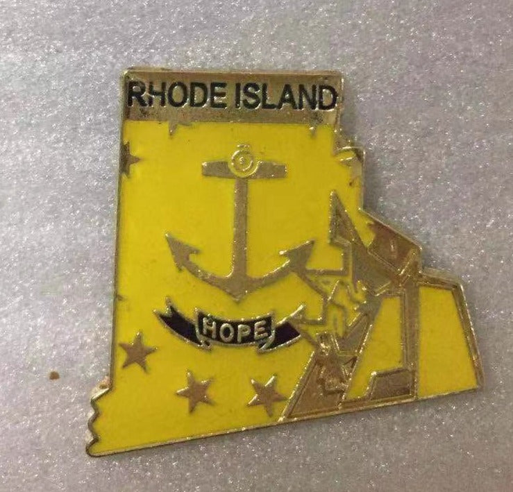 Rhode Island State Map Lapel Pin