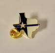 Texas State Map Police Blue Line Lapel Pin