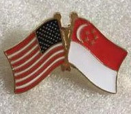 USA American Singapore Lapel Pin