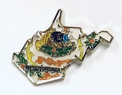 West Virginia State Map Lapel Pin